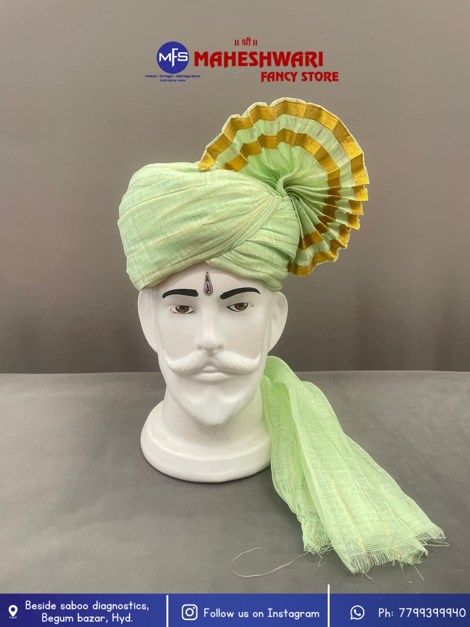 Pista Turra Barati Pagdi Fabric